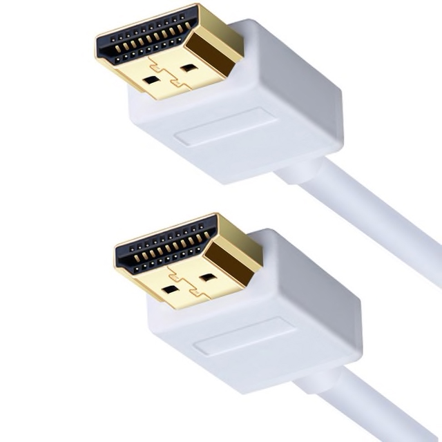 Cable HDMI Blanco y Negro , Certificado [ 2 metros, 3 metros y 5 metros ] - Miniatura 2