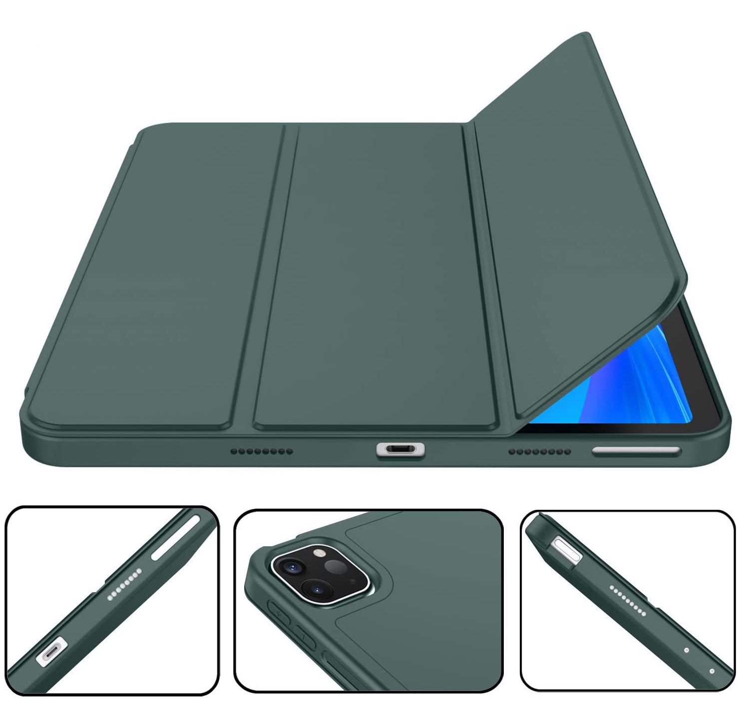 Carcasa de Silicona iPad 2026 con soporte interno y externo para Apple Pencil 1/2  [ Pro 11', 12' y 13' / Air 5, 4 y 3 / Mini 6 / iPad 10.2' / iPad 10.9' ] [ M5 / M4 / M3 / M2 / M1 ] - Miniatura 5