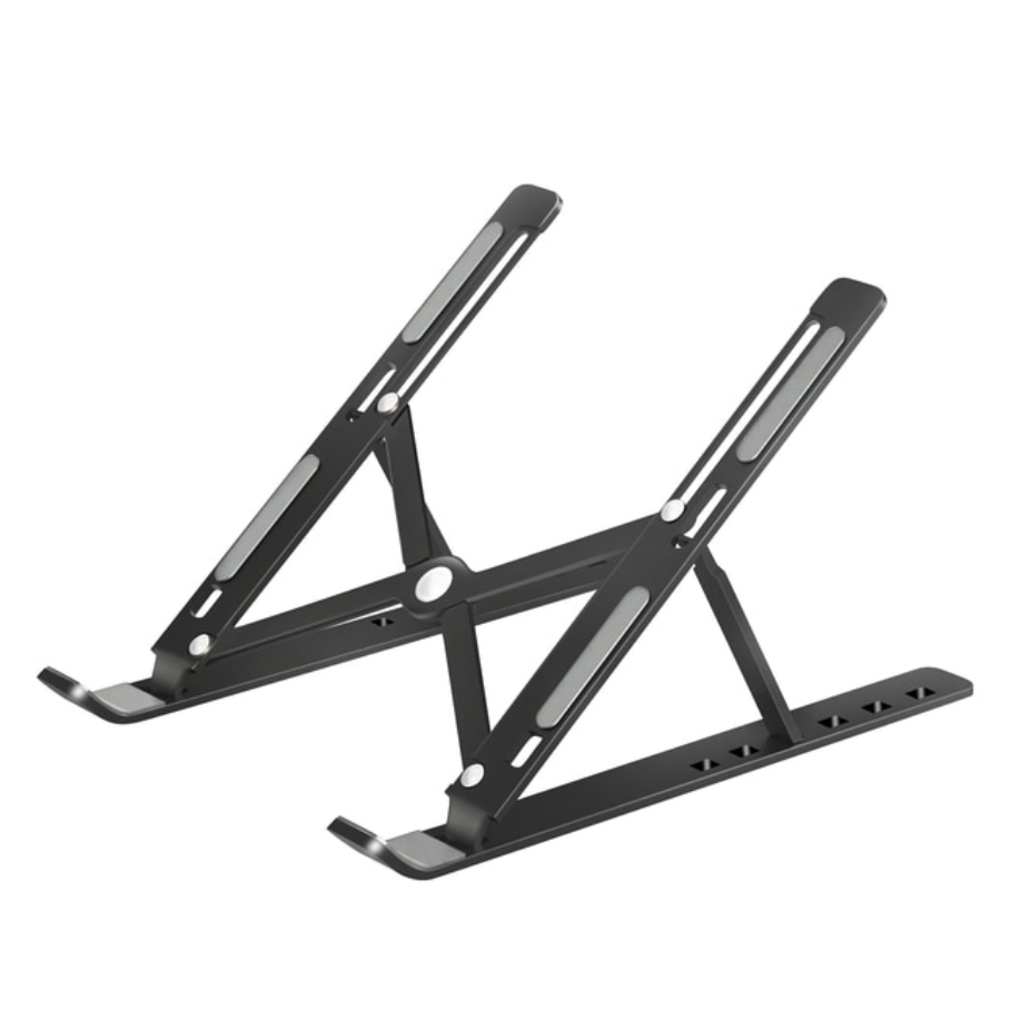 Soporte ajustable de aluminio de gran estabilidad para MacBook de 13' a 16' [ Negro y Aluminio  ] - Miniatura 2